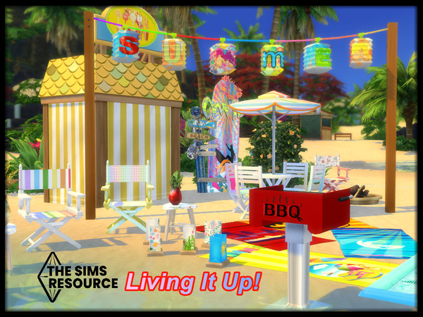 Sims 4 — Living It Up Outdoor set by seimar8 — Its Summertime! Hit the beach, park or garden and enjoy living it up