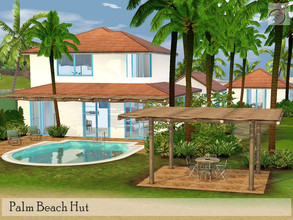 Sims 3 — Palm Beach Hut by timi722 — Cozy home for a medium family. Landscaped with trees and bushes. Guest house in the