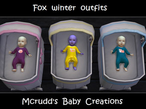Sims 4 — Fox winter outfit by mcrudd — These little outfits were requested by a simmer. All of your little babies will