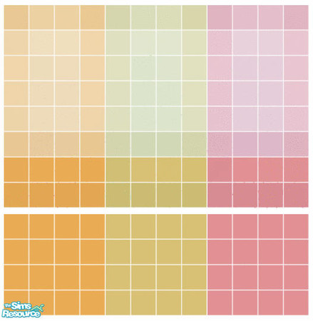 Sims 2 — Source Tile Set by s00z — Three tiled walls with coordinating floors.