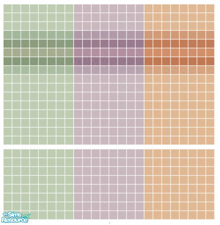 Sims 2 — Relax Tile Set by s00z — Three tiled walls with coordinating floors.