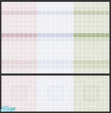 Sims 2 — Highland Tile set by s00z — Three tiled walls with coordinating floors.