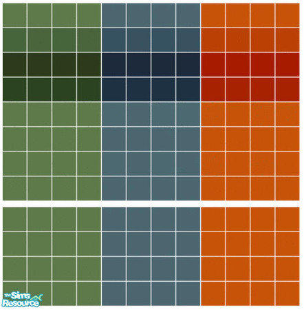 Sims 2 — Highway Tile Set by s00z — Three tiled walls with coordinating floors.