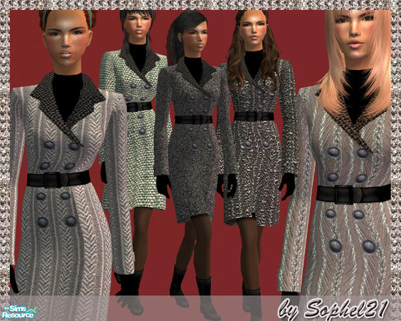 Sims 2 — SO_Collection_147 by Sophel21 — make your sims ladies ready for fall with this warm coats. Comes in 5 different