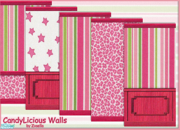 Sims 2 — Candylicious Walls by zvaella — A colorful set of walls for your sims!