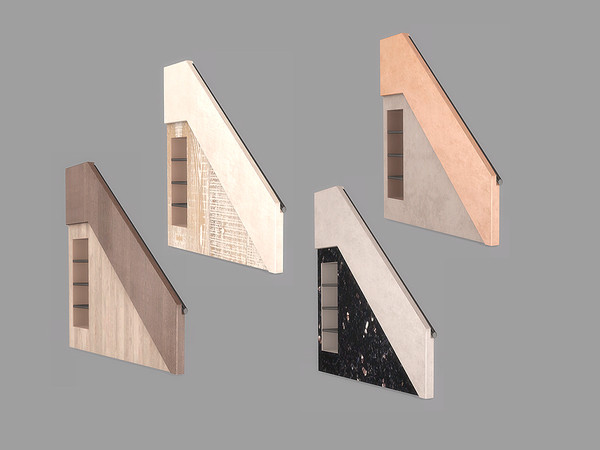 Sims 4 — Living Kara - Staircase Wall Shelf_L by ung999 — Living Kara Staircase Wall Shelf_L Color Options : 4 Located at