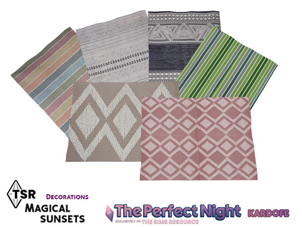 Sims 4 — The Perfect Night_kardofe_Magical sunsets_Rug by kardofe — Outdoor carpet, in six colour options 