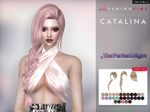 Sims 4 — The Perfect Night - Catalina ( Hair 153 ) by TsminhSims — New meshes - 30 colors - HQ texture - Custom shadow