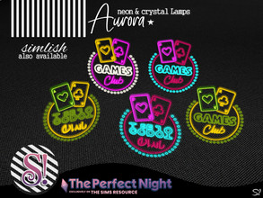 Sims 4 — The Perfect Night Aurora Neon Games by SIMcredible! — by SIMcredibledesigns.com available at TSR 3 colors +