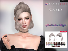 Sims 4 — The Perfect Night - Carly ( Hair 154 ) by TsminhSims — New meshes - 30 colors - HQ texture - Custom shadow map,