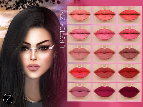 Sims 4 — LIPSTICK Z74 by ZENX — -Base Game -All Age -For Female -15 colors -Works with all of skins -Compatible with HQ