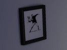 Sims 4 — Banksy Wall Art by florencepcollins — The first content I've ever made. Banksy Flower Thrower framed poster. 