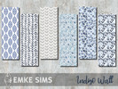 Sims 4 — Indigo Wall by EmkeSims — 6 gorgeous and calming wallpaper design