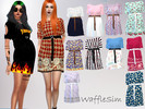 Sims 4 — Waffle Sim Dress with Belt by Waffy666 — -new mesh -base game needed only -12 swatches