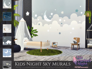 Sims 4 — The Perfect Night - Kids Night Sky Murals by Rirann — Kids Night Sky Murals is a set of multiple tile seamless