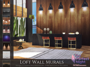 Sims 4 — The Perfect Night - Loft Wall Murals by Rirann — Loft Wall Murals is a set of multiple tile seamless wallpapers