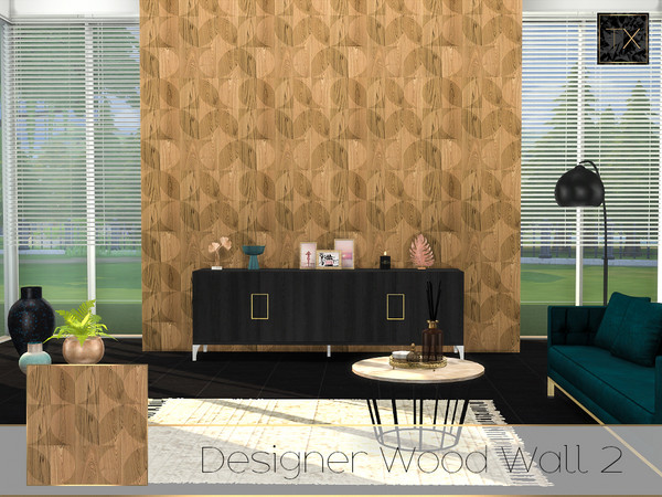 Sims 4 — Designer Wood Wall 2 by theeaax — Designer Wood Wall 2 5 Different wood swatches Gives your home a cool