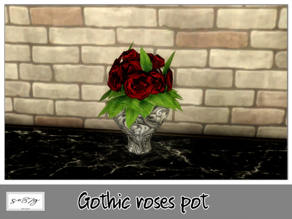 Sims 4 — Gothic Roses by so87g — cost 200$, you can find it in Plants, available in 2 colors. All my preview screenshots