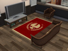 Sims 4 — Panem carpet (red and white/ Hunger Games) by Lordlakefc — You know what they say: Panem today, Panem tomorrow,