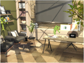Sims 4 — Cozy Office  by lotsbymanal — A modern cozy office..