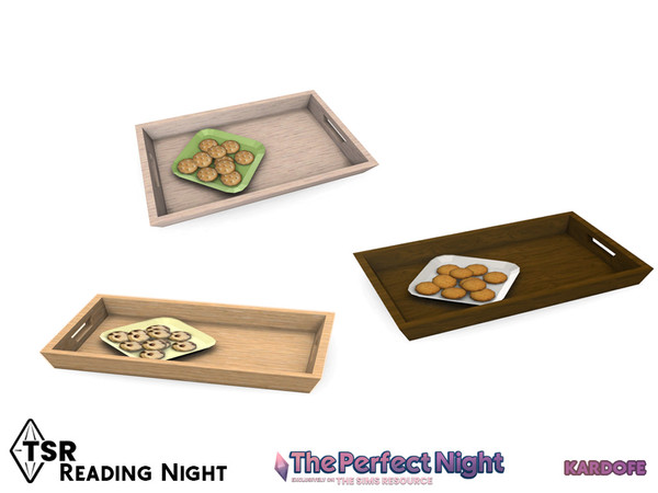 Sims 4 — The Perfect Night_Reading Night_Tray with biscuits by kardofe — Wooden tray with biscuit plate inside, in three