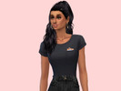 Sims 4 — SHIRT FEMALE - SHOES LOGO NEON by mimichwita — BLACK TSHIRT FOR WOMAN.