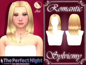 Sims 4 — ThePerfectNight Romantic Hairstyle by Sylviemy — New Mesh Maxis Match All Lods Base Game Compatible Hat