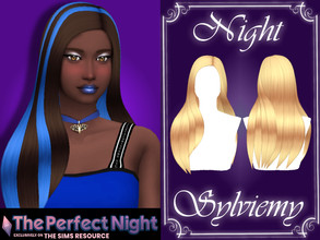 Sims 4 — ThePerfectNight Night Hairstyle by Sylviemy — New Mesh Maxis Match All Lods Base Game Compatible Hat Compatible