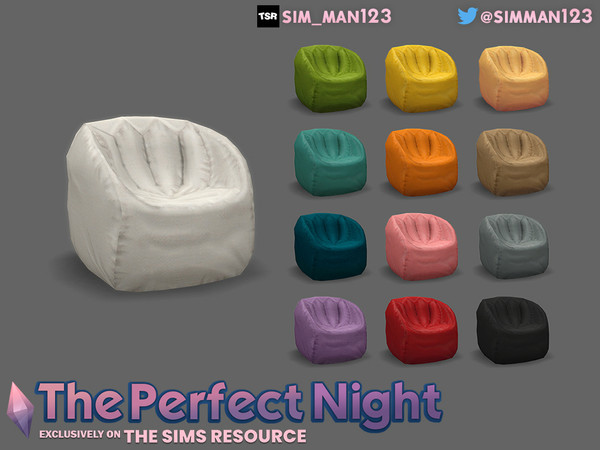 Sims 4 — Beanbag Chair - The Perfect Night by sim_man123 — A soft, overstuffed bean bag chair made from a durable canvas