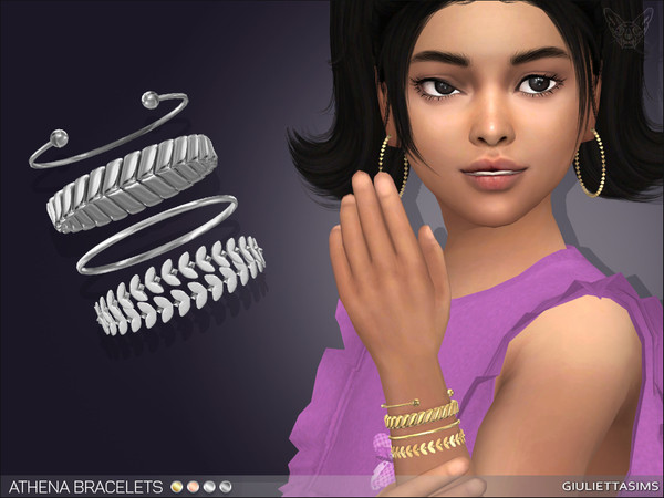 Sims 4 — Athena Bracelets Set For Kids by feyona — A set of 4 ornamental bracelets for kids. They can be worn either on