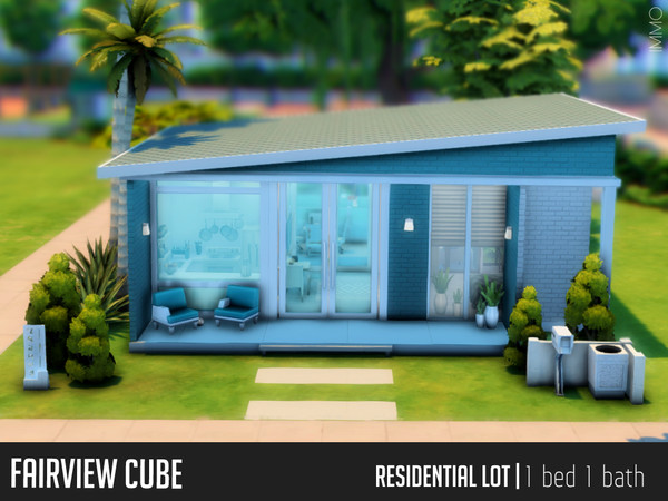 Sims 4 — Modern Cube | No CC by IMMO — Cubby, modern and sofisticated, this is the perfect house for those who like tiny
