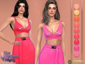 Sims 4 — The Perfect Night - Sugared Vinly Crop Top by Harmonia — 9 color Please do not use my textures. Please do not