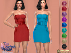 Sims 4 — The Perfect Night - Strapless Dress by Harmonia — Mesh by Harmonia 11 color Please do not use my textures.