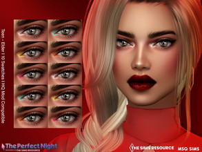 Sims 4 — The Perfect Night - Nightlife Eye Highlighter by MSQSIMS — This Eye Highlighter comes in 5 solid colors and 5