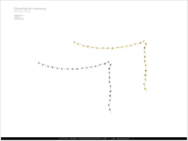 Sims 4 — Stephanie nursery - stars garland by Severinka_ — Stars wall garland From the set 'Stephanie nursery decor'