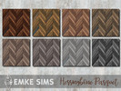 Sims 4 — Herringbone Parquet by EmkeSims — Some unique herringbone pattern wooden parquet in different shades.