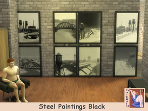 Sims 4 — ws Paintings Steel - black by watersim44 — New Paintings for your Sims. Industry Steel Comes in 8 swatches No CC