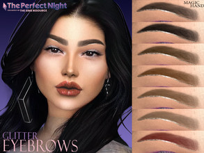 Sims 4 — The Perfect Night - Glitter Eyebrows by MagicHand — Eyebrows with a glitter line in 12 colors - HQ compatible.