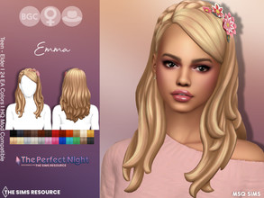 Sims 4 — The Perfect Night - Emma Hair by MSQSIMS — This hair is available in 24 EA colors and is perfect for summer. It
