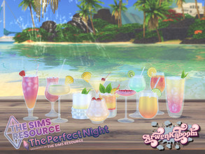 Sims 4 — The Perfect Night Refreshments by ArwenKaboom — Set of 12 different colorful refreshments, perfect to cool down