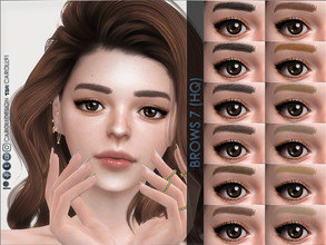 Sims 4 — Brows 7 (HQ) by Caroll912 — A 12-recolour, natural-looking brow texture in shades of black, brown, ginger,