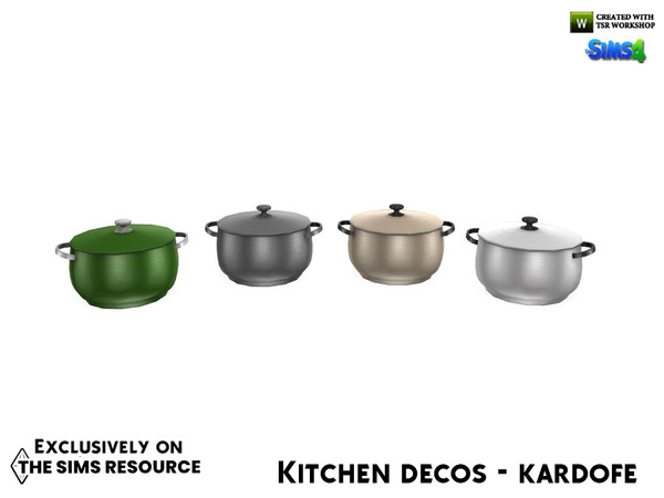 Sims 4 — Kitchen decos_Pot by kardofe — Shiny metal pot, decorative, in three colour options 