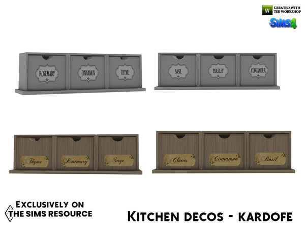 Sims 4 — Kitchen decos_Spice boxes by kardofe — Wooden spice box, decorative, in three colour options. 