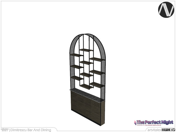 Sims 4 — The Perfect Night | Dimitrescu Beverage Shelves Medium by ArtVitalex — Bar And Dining Collection | All rights