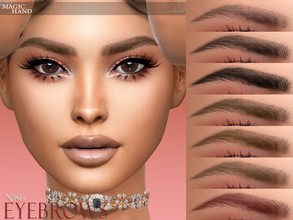 Sims 4 — Eyebrows N86 by MagicHand — Groomed bushy eyebrows in 12 colors - HQ compatible. Preview - CAS thumbnail