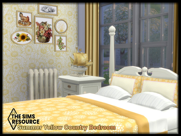 Sims 4 — Summer Yellow Country Bedroom by seimar8 — Maxis Match summer yellow country bedroom set designed with vintage