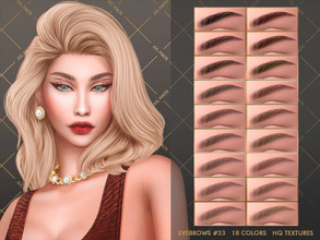 Sims 4 — EYEBROWS #23 by Jul_Haos — - CATEGORY: EYEBROWS - COLORS: 18 - GENDER: FEMALE - HQ TEXTURES - CUSTOM THUMBNAILS