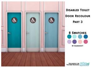 Sims 4 — Disabled Toilet Door Recolour Part 3 by sharon337 — Recolour of The Featureless Fiberglass Door in 8 different