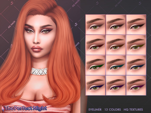 Sims 4 — [THE PERFECT NIGHT] EYELINER by Jul_Haos — - CATEGORY: EYELINER - COLORS: 12 - SLIDERS COMPATIBLE - GENDER -