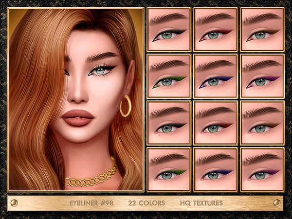 Sims 4 — EYELINER #98 by Jul_Haos — - CATEGORY: EYELINER - COLORS: 22 - GENDER - FEMALE - HQ TEXTURES - CUSTOM THUMBNAILS